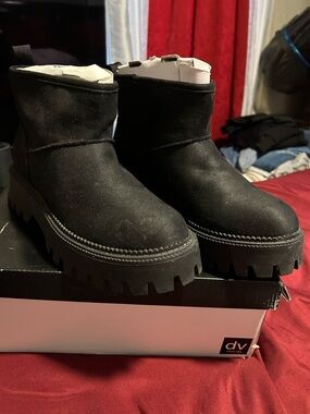 DV by Dolce Vita Black Platform Lug Sole Ankle Boots